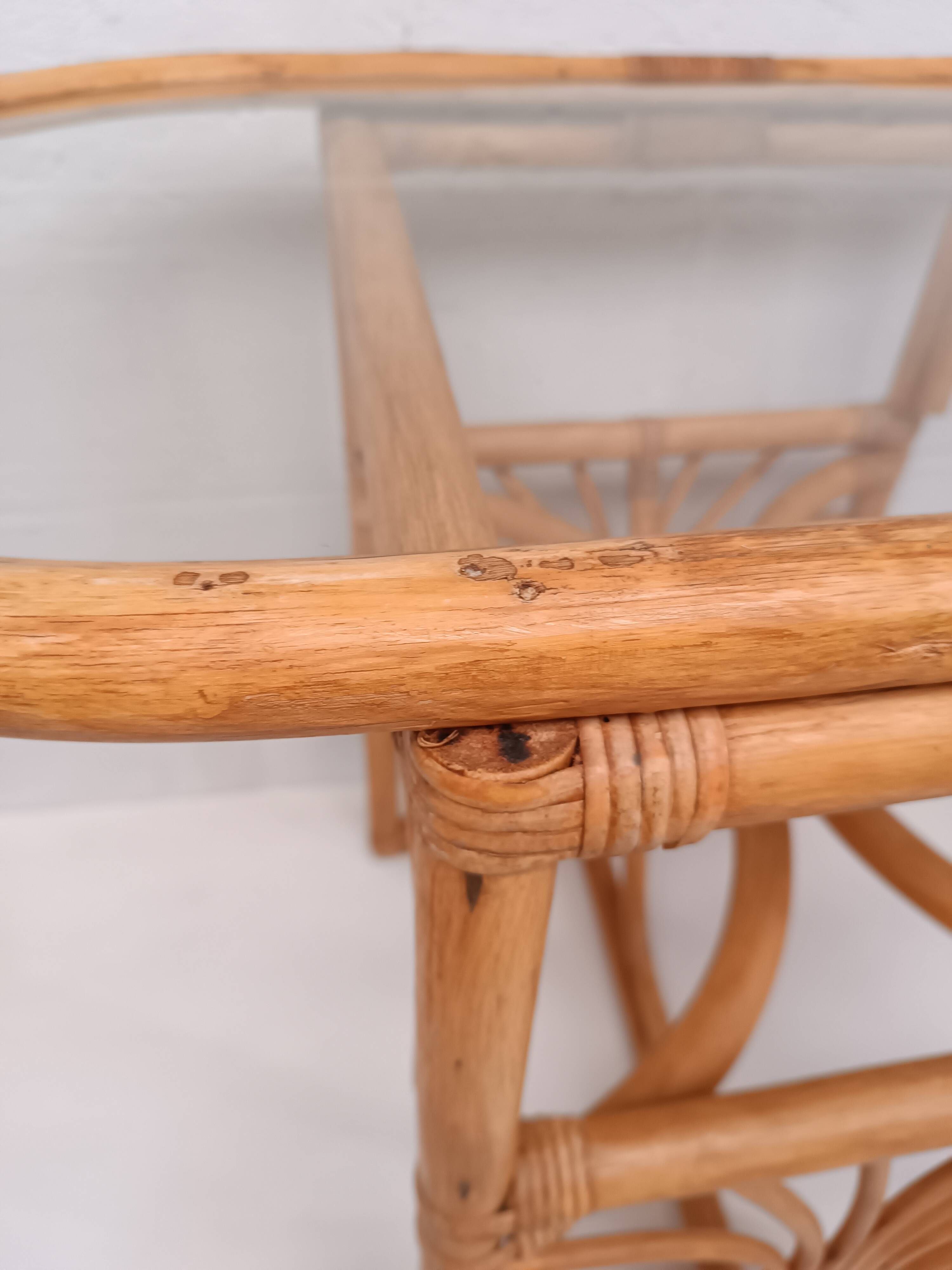Vintage rattan table and chairs set