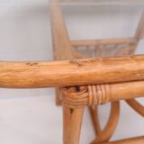 Ensemble table et chaises rotin vintage