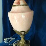 Lamp in pink marble and bronze