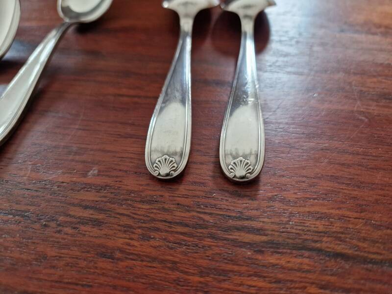 Christofle, Paris - Set of 9 small spoons (coffee) - Marot/Bérain model - in silver-plated metal