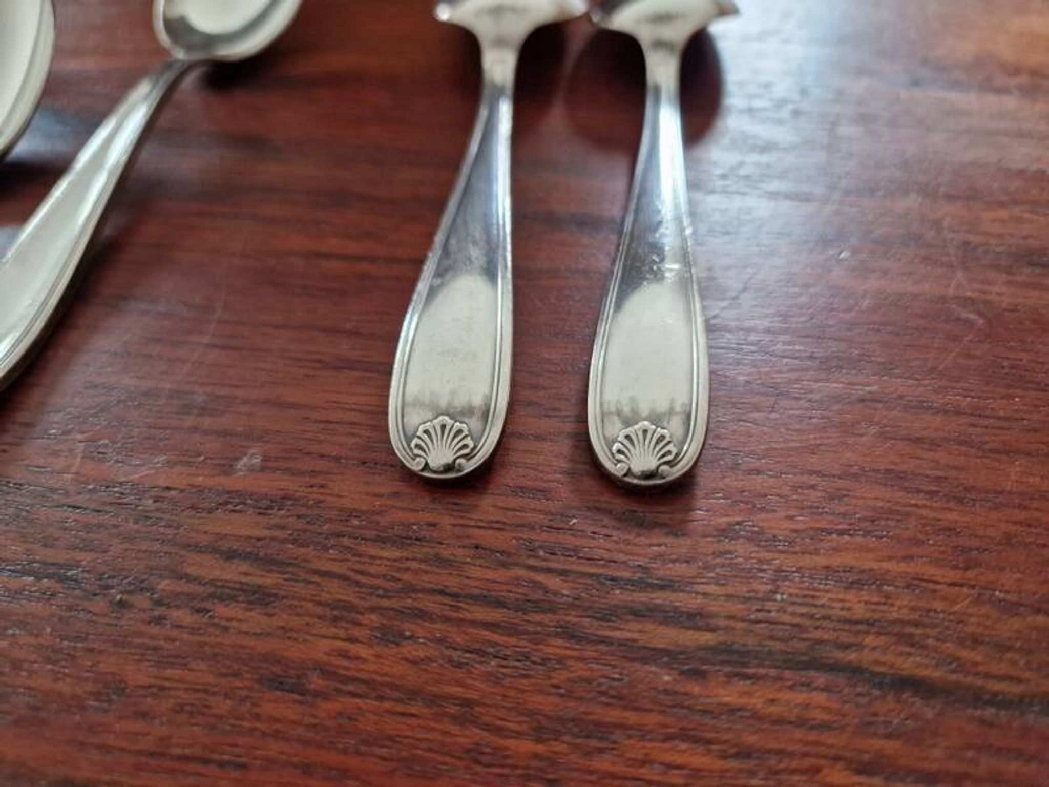 Christofle, Paris - Set of 9 small spoons (coffee) - Marot/Bérain model - in silver-plated metal