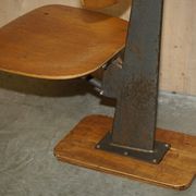 Six vintage mid-century modern folding stadium seats with new bases.
