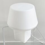 Minimalistic white plastic table lamp