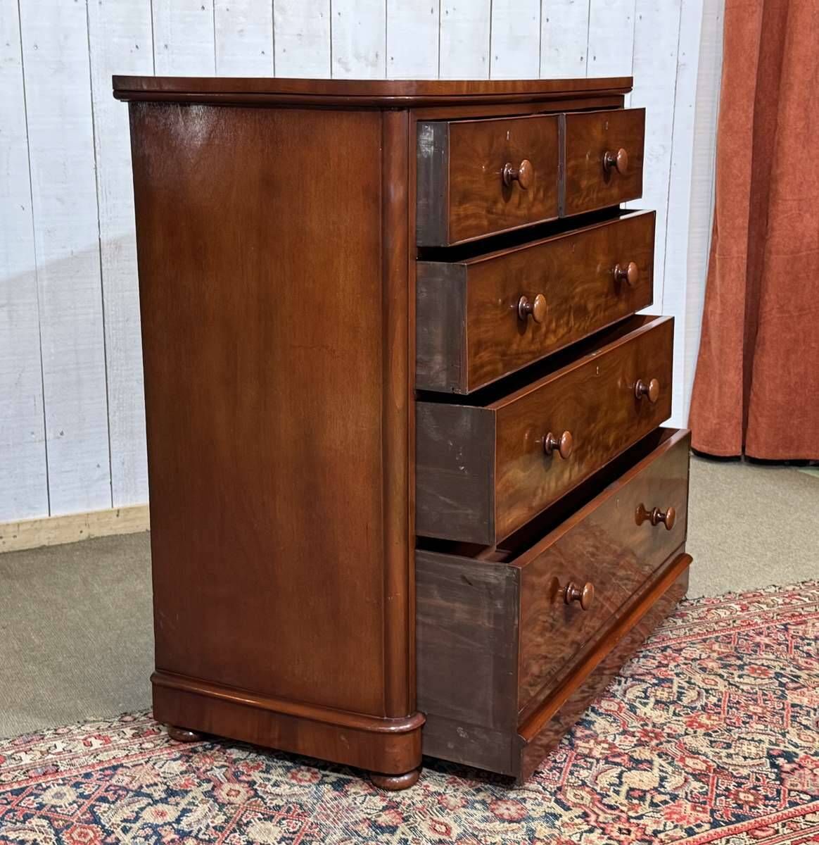 Commode anglaise Victorienne XIXème en acajou