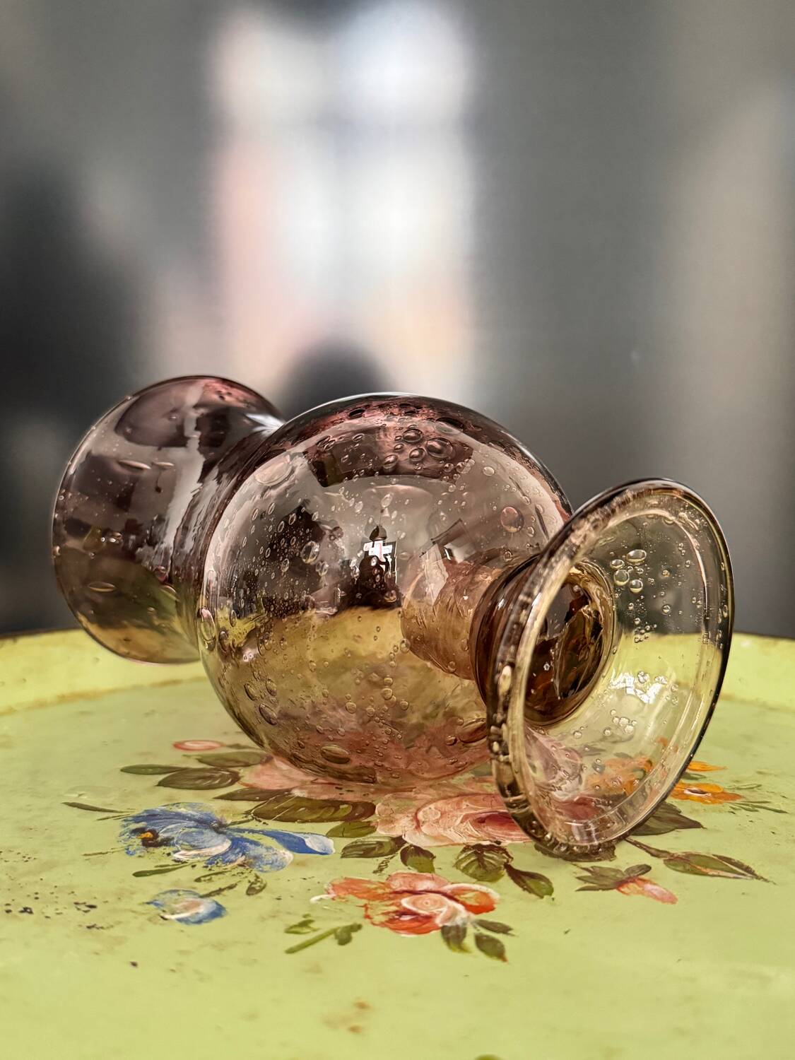 Biot glass tealight candle holder