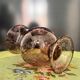 Biot glass tealight candle holder