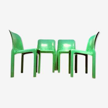 Ensemble de 4 chaises Selene conçues par Vico Magistretti pour Artemide, années 1960