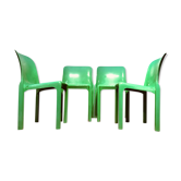 Set of 4 Selene chairs designed by Vico Magistretti for Artemide, 1960s