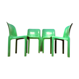 Ensemble de 4 chaises Selene conçues par Vico Magistretti pour Artemide, années 1960