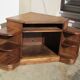 Superb corner unit in solid walnut, of very good quality