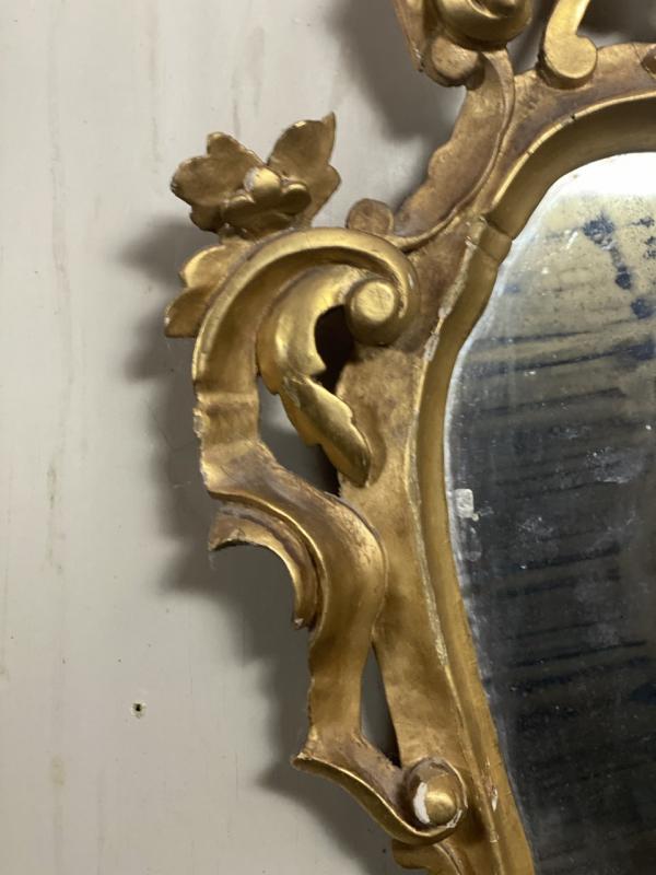 Golden wood mirror, italy early 20th century - 75x44cm