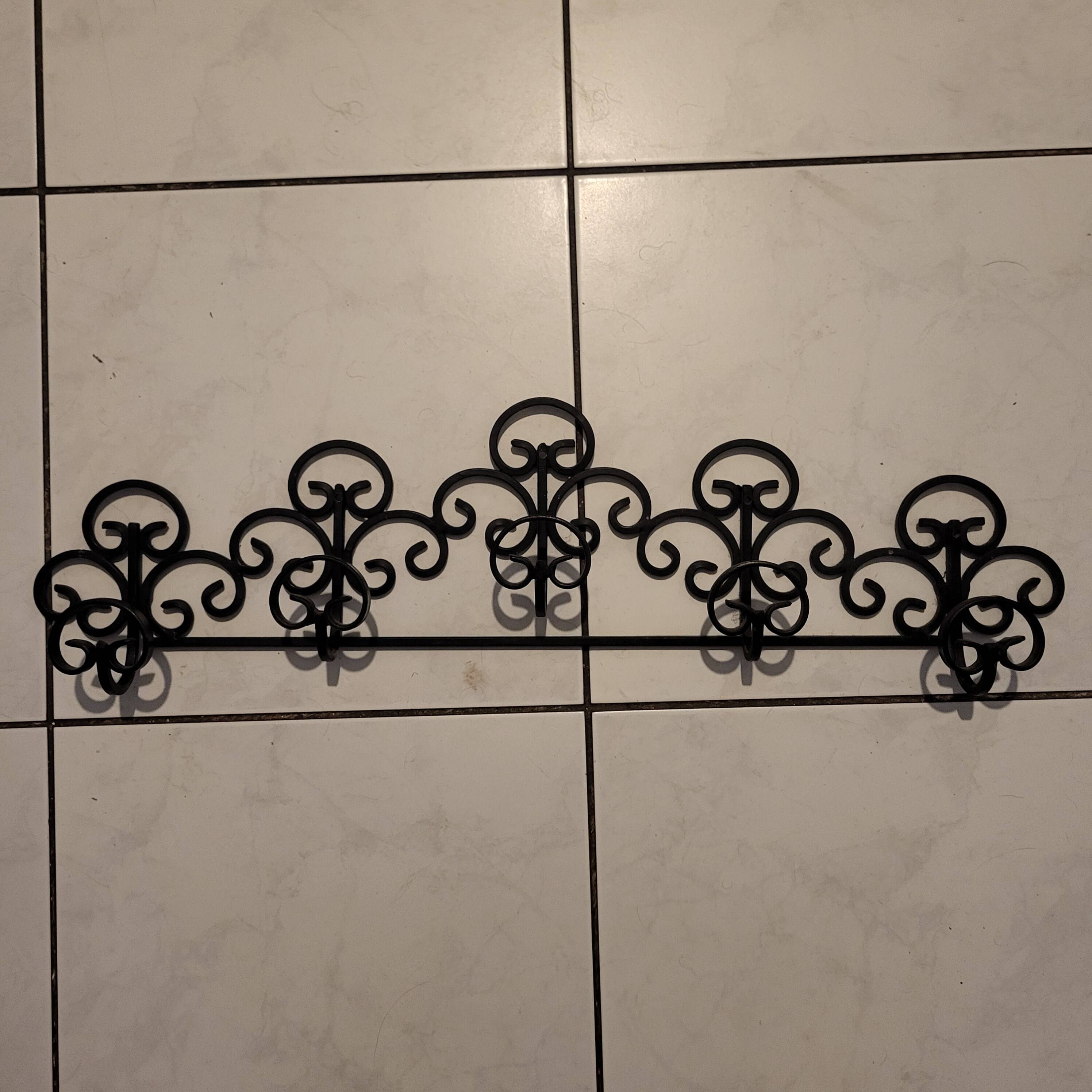 Decorative wrought iron wall hook