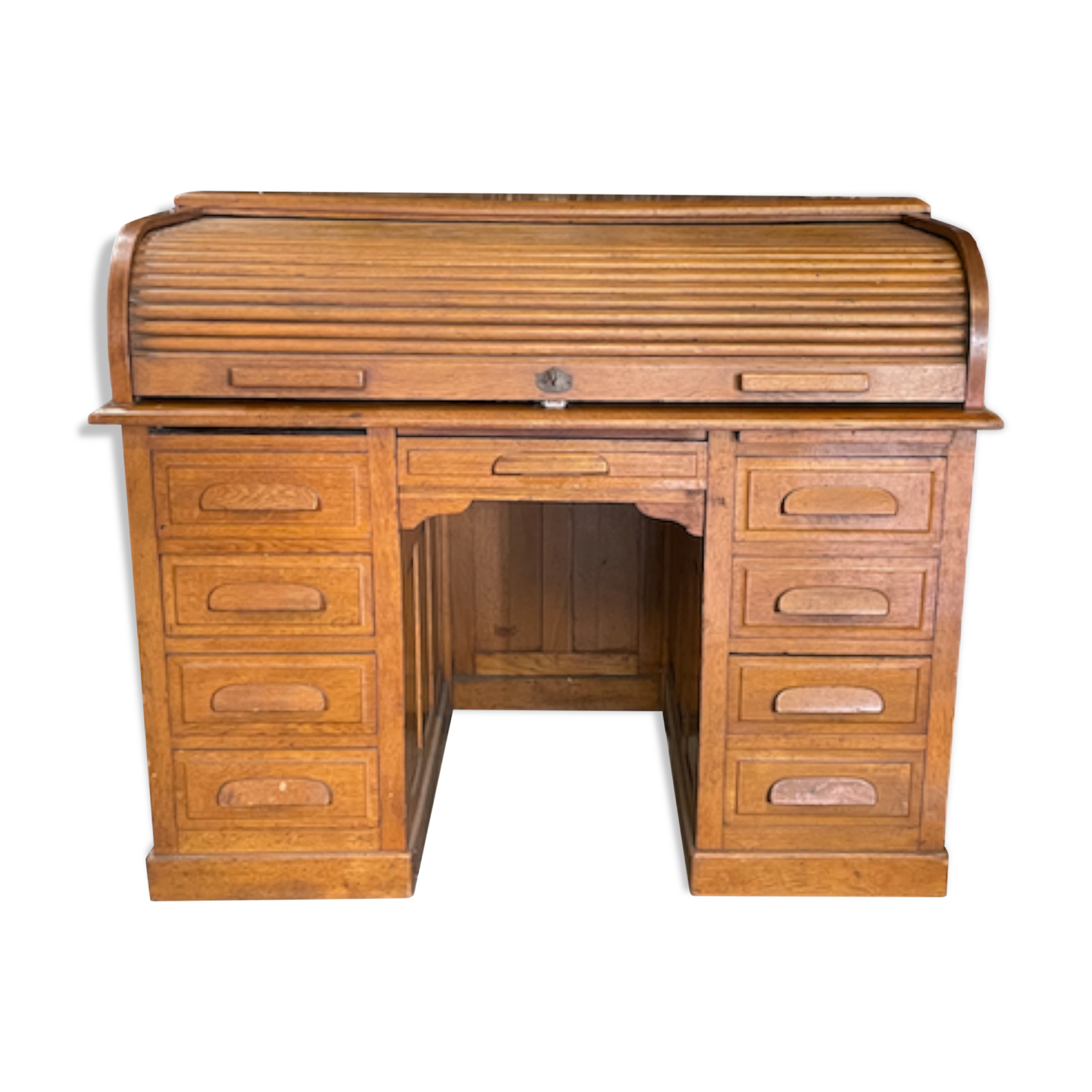 Double box oak cylinder desk early twentieth century (1930/1940)