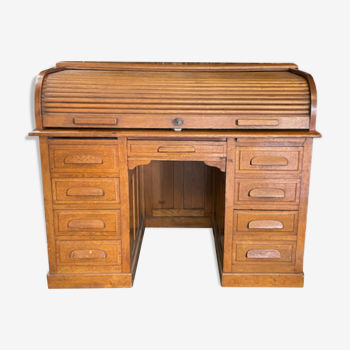 Double box oak cylinder desk early twentieth century (1930/1940)
