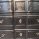 Antique black patinated chest of drawers