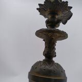 Pied de lampe en bronze / laiton, fin XIXème