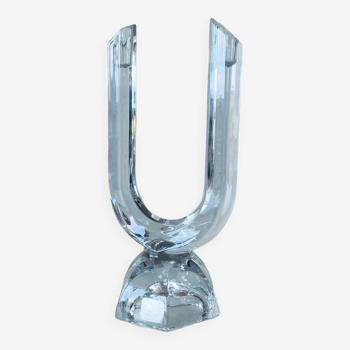 Double candle holder in Baccarat crystal