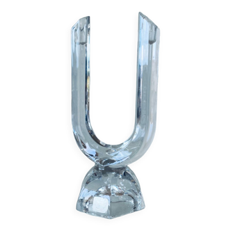 Double candle holder in Baccarat crystal