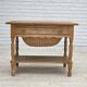 1970s, Scandinavian side table with drawers, solid oak wood, rattan.