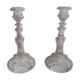 Antique pair of Portieux crystal candlesticks, 19th century