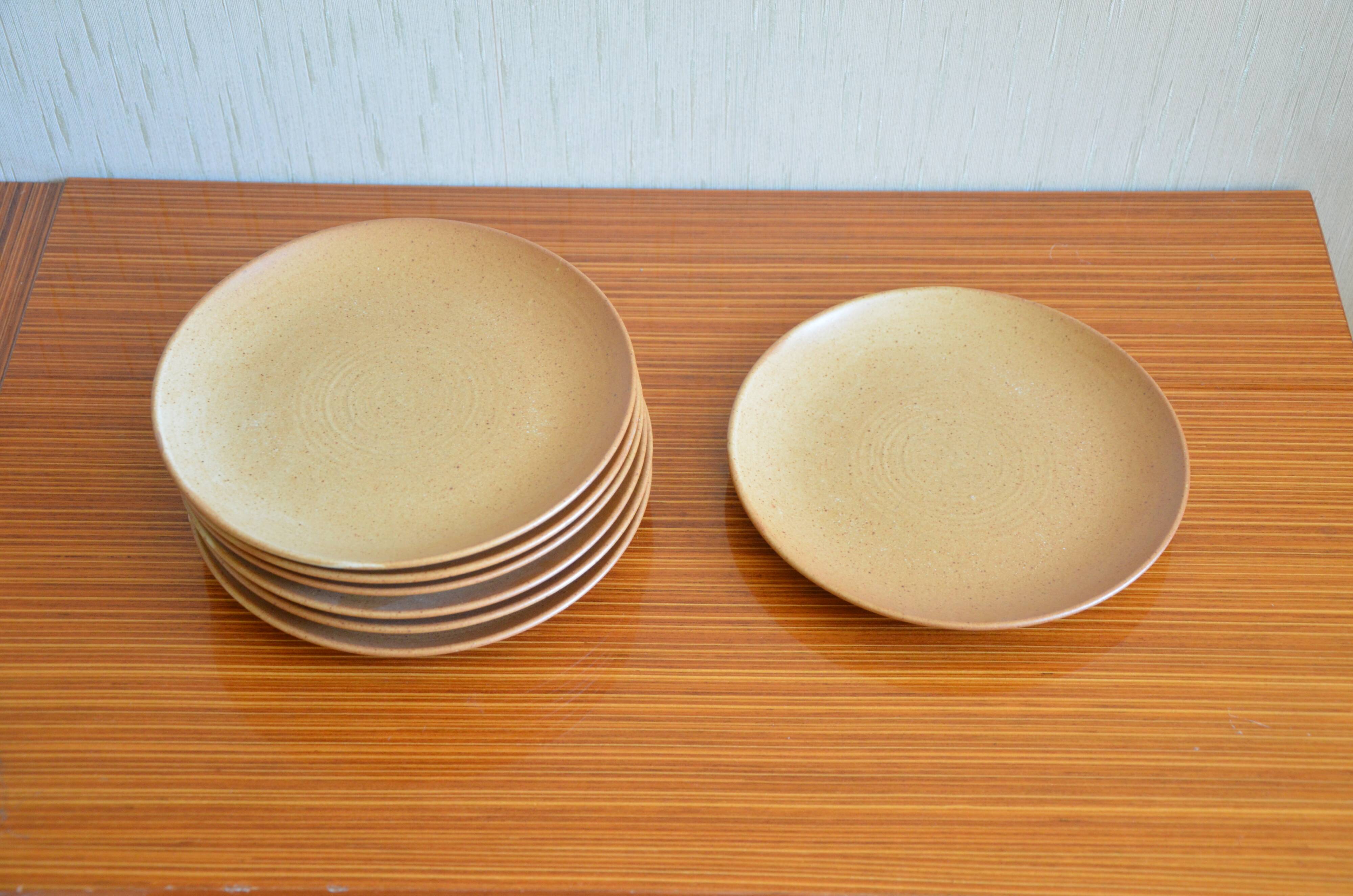 Lot de 7 assiettes à dessert Grès Village