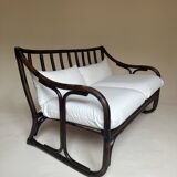 Two-seater rattan bench