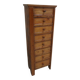 Antique pine filing cabinet with drawers