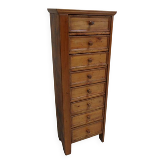 Antique pine filing cabinet with drawers