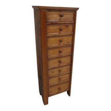 Antique pine filing cabinet with drawers