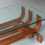 Coffee table with a steam-bent base by Ilse Möbel, 1960’s