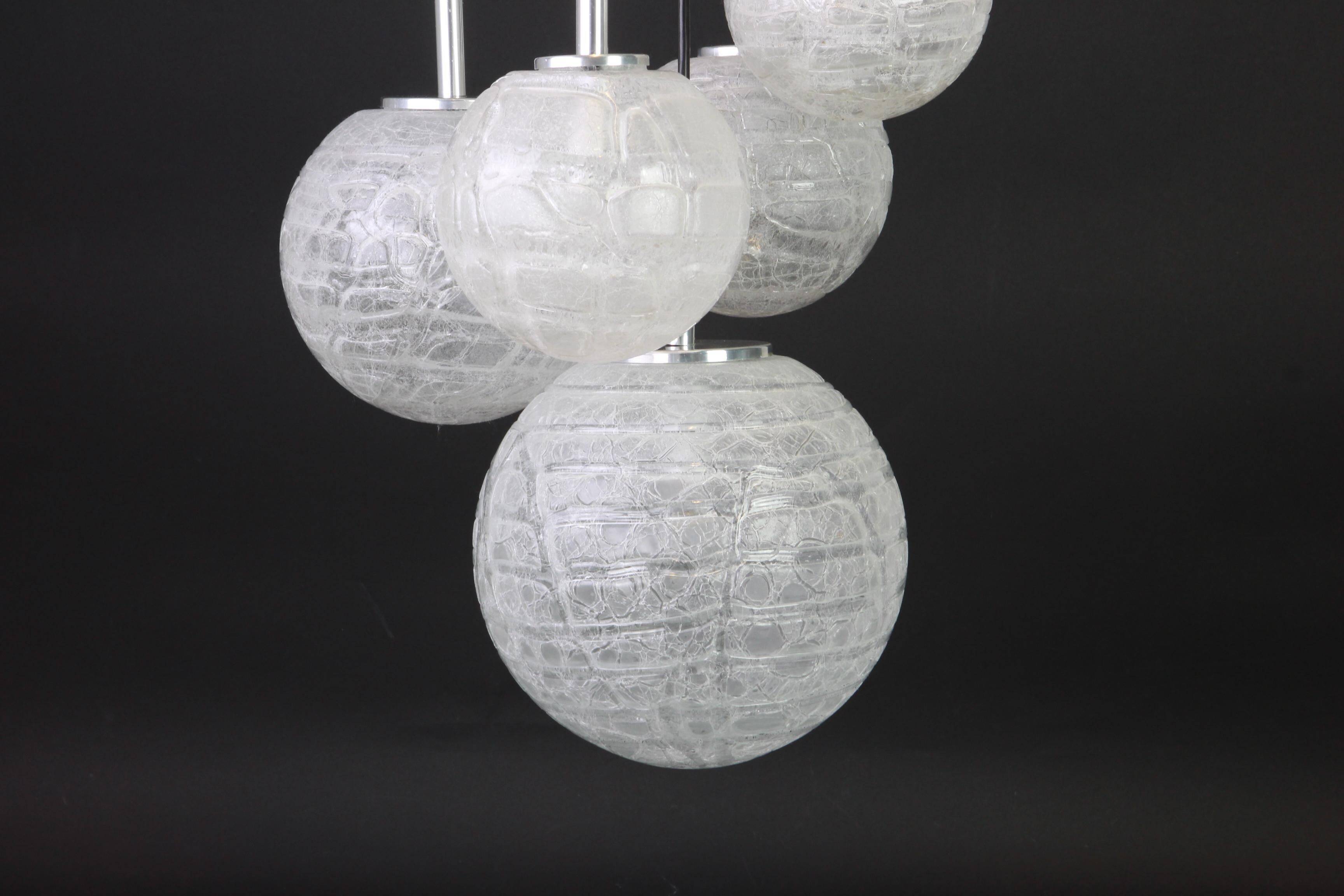 Grand cascading chandelier in Murano glass by Doria, Germany, 1970s.