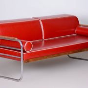 Bauhaus Sofa in Beech & Leather attributed to Thonet, 1930s