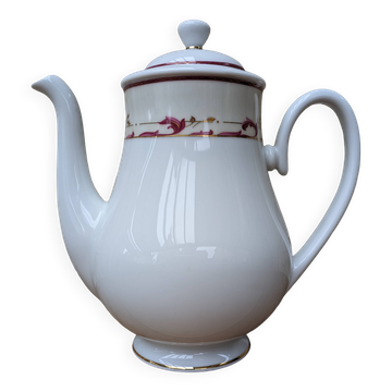 Cafetière en porcelaine Limoges Guy Degrenne échantillon avec dorure
