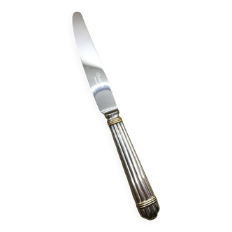Small silver-plated Christofle knife, Aria model with gold rings