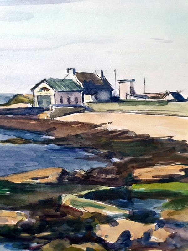 André Duculty (1912-1990) Watercolor on paper "Le Guilvinec" Signed lower right