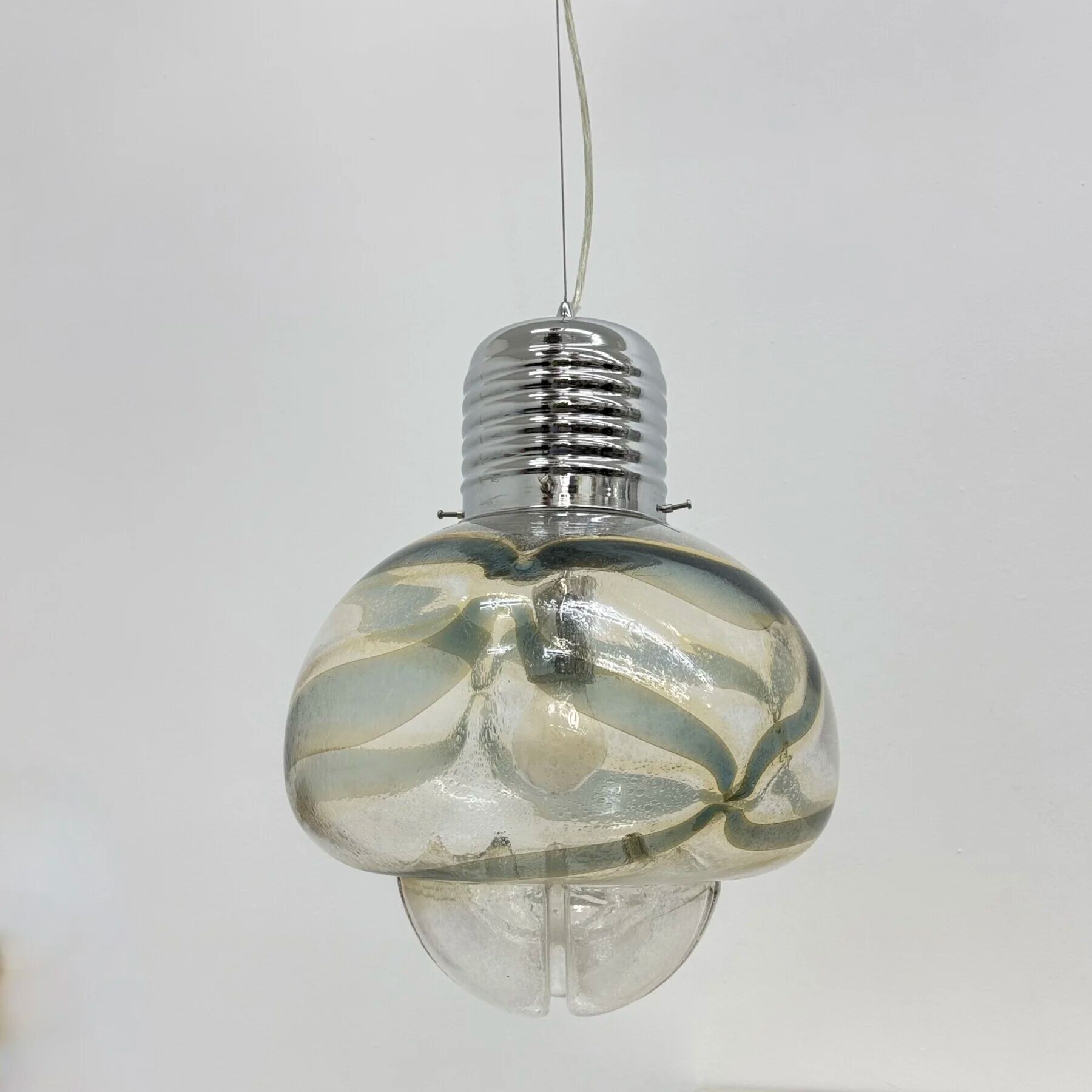 Suspension en verre Mazzega, années 1970, Italie