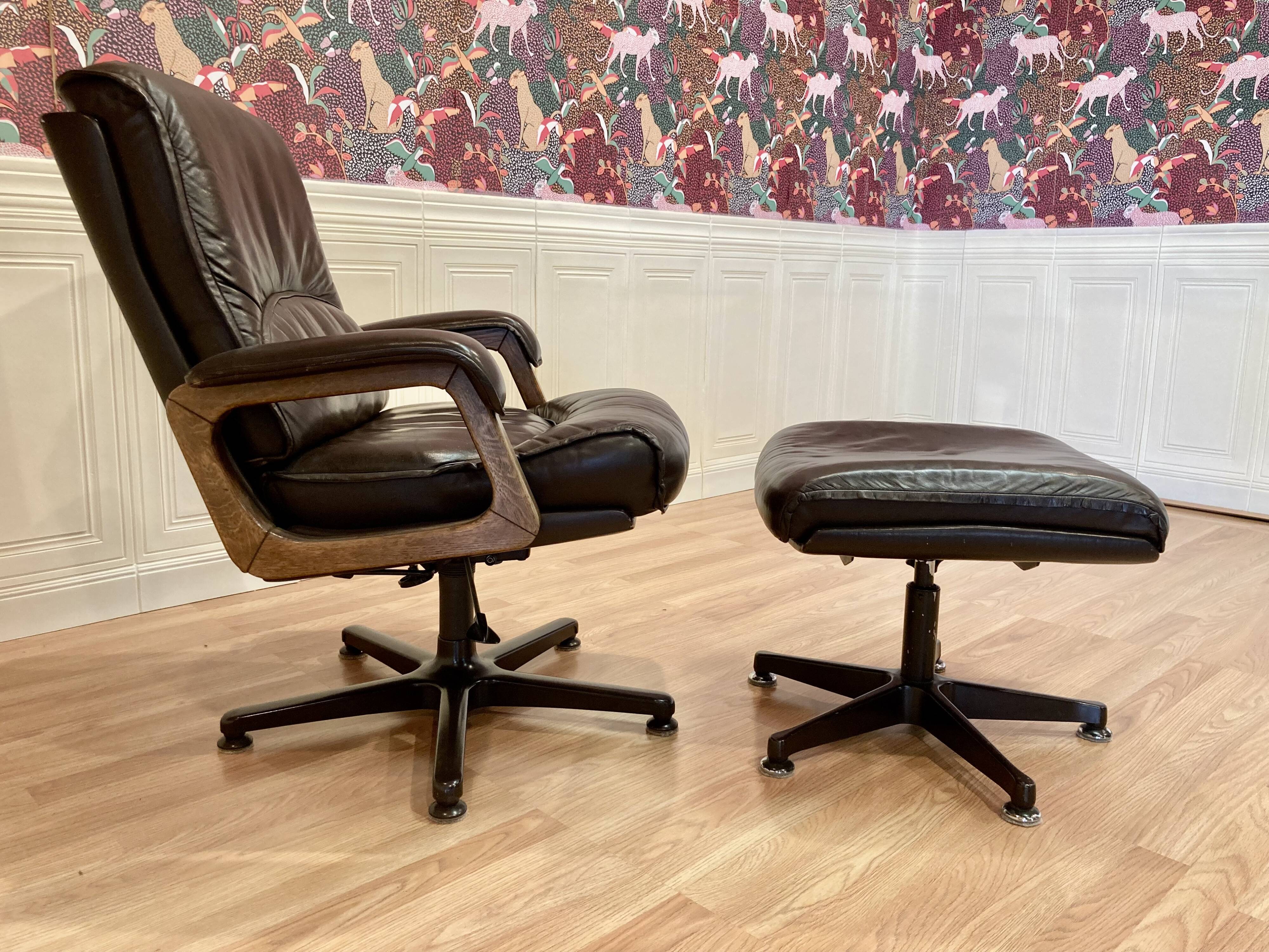 "drabert" armchair and ottoman set for "gerd lange" design 1960.