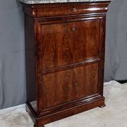 Small Secretary in Burl Mahogany Veneer, Restoration Period – Early 19th Century