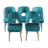 Chaises de salle à manger Oswald Haerdtl en velours pour Ton, Tchécoslovaquie années 1950