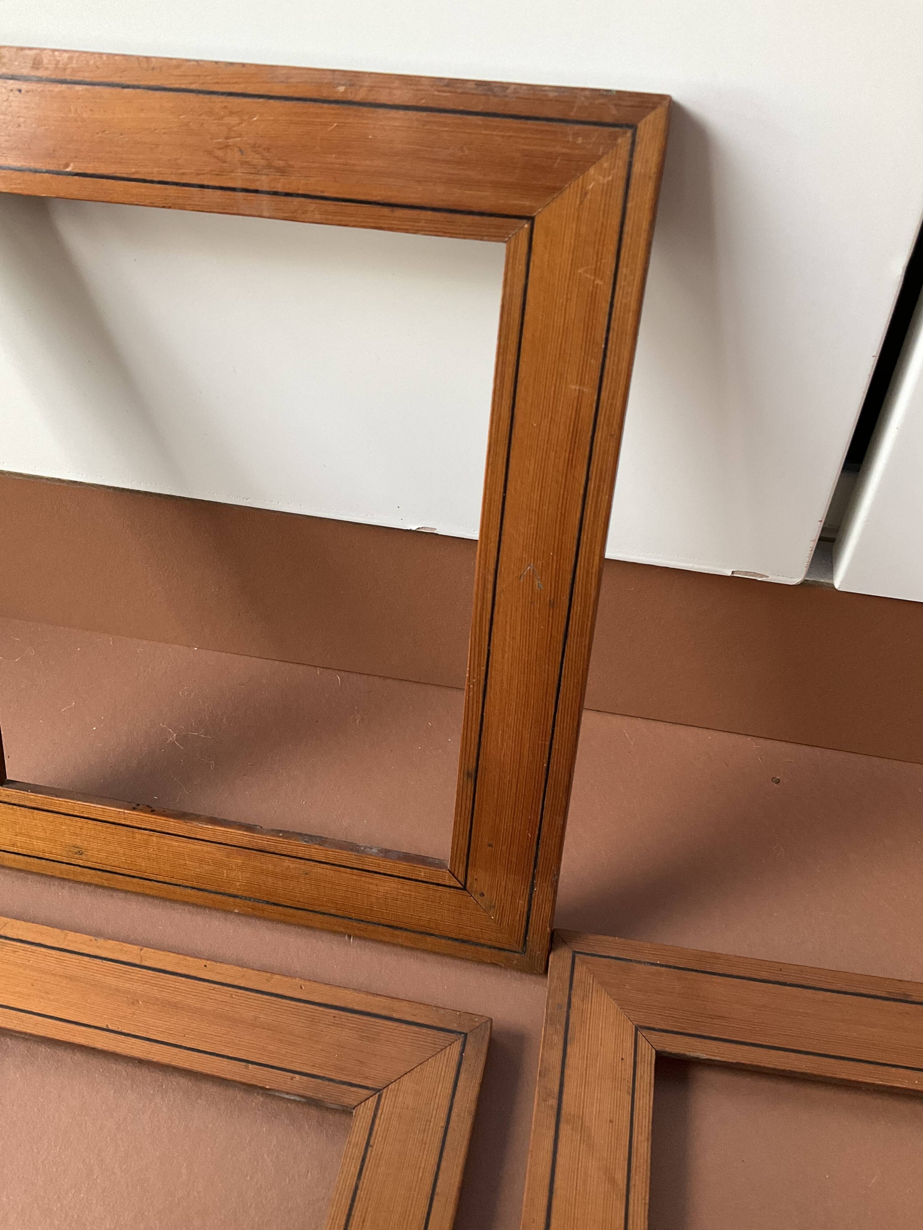 Set of 3 small old wooden frames