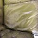 Antique green leather Chesterfield / sofa / couch