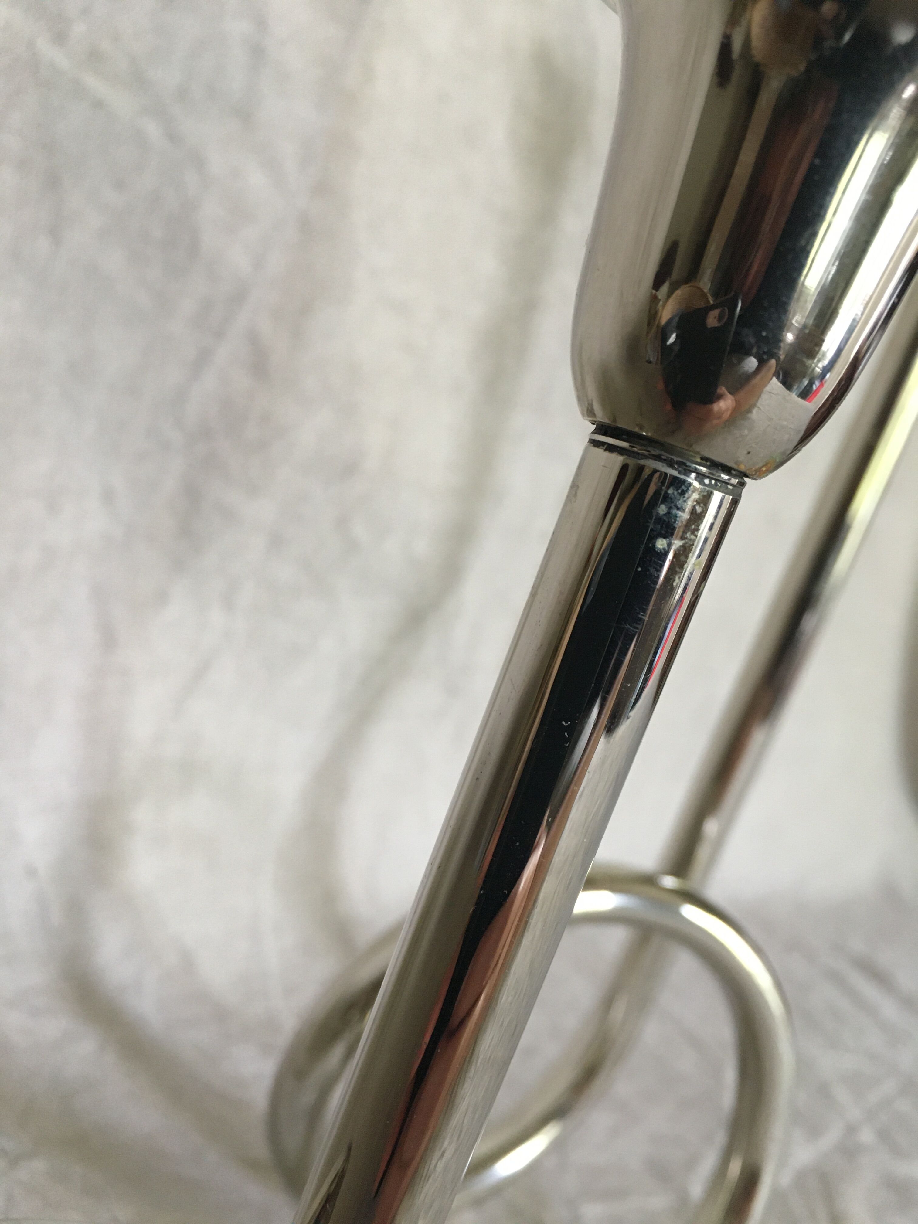 Twisted chrome metal candlestick