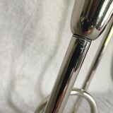 Twisted chrome metal candlestick