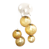 Vintage smoked glass pendant light, Parscot circa 1970.