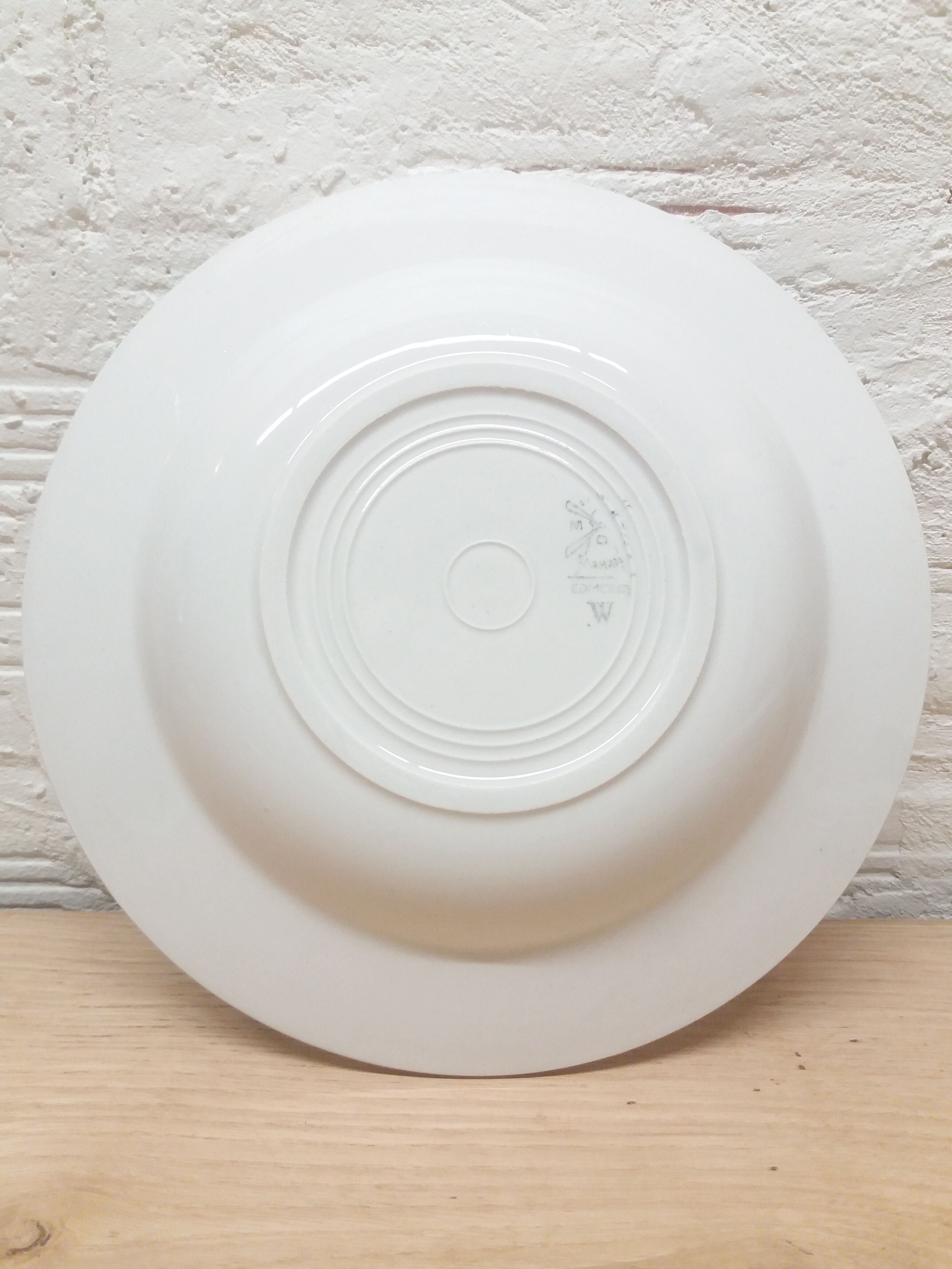 Set 4 hollow plates blue flowers