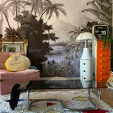 Coffee table chrome and smoked glass