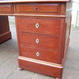 Very large Louis Philippe period mahogany pedestal desk from the 19th century