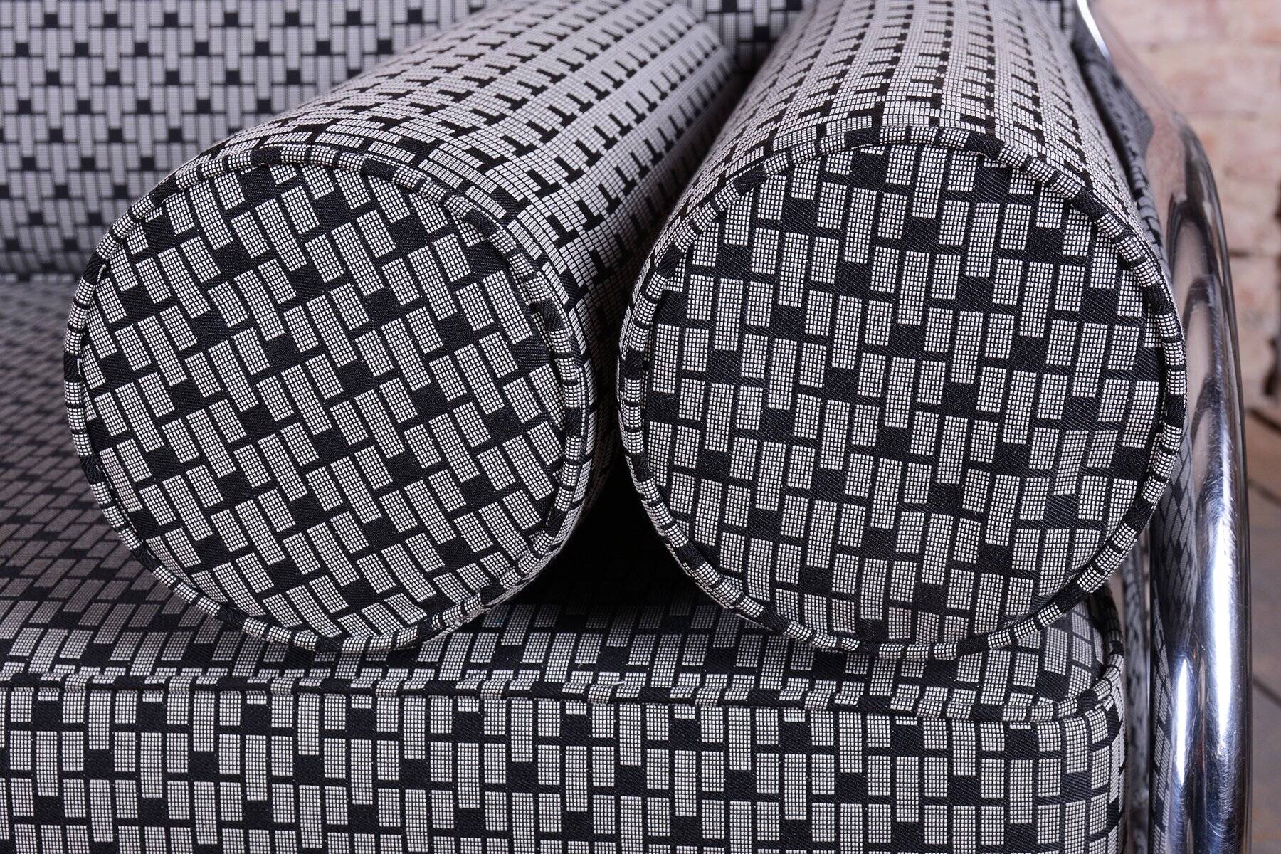 Bauhaus Sofa in Chrome and Beech from Robert Slezak, Czech, 1930s