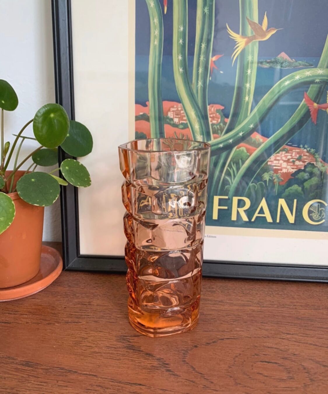 Luminarc vase model Windsor pink 1970