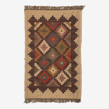 Tapis kilim tissé à la main en jute, tapis, 75 x 120 cm